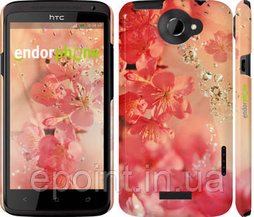 Чохол на HTC One X Рожеві квіти "2461c-42", фото 1