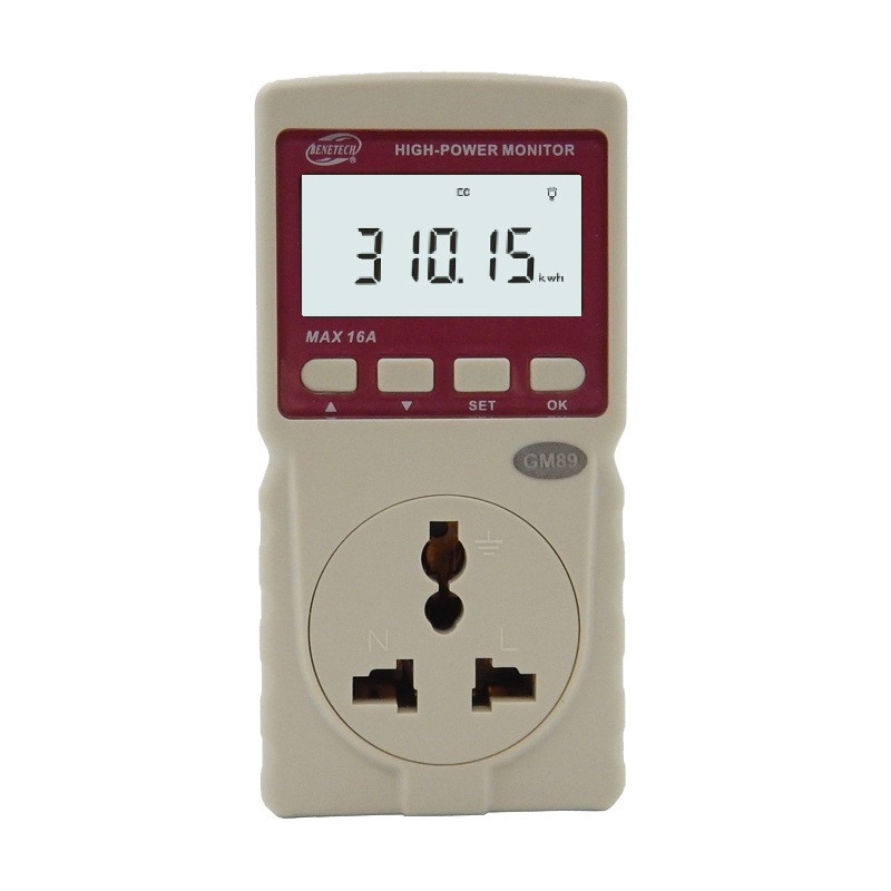 Вимірювач параметрів споживання електроенергії Benetech GM89 (до 16А)
