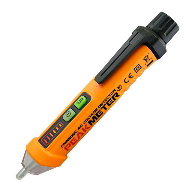 Детектор змінного (AC) напруги PeakMeter PM8908C (12-1000 V / 50/60Hz) зі звуковою та світловою індикацією