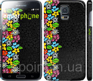 Чохол на Samsung Galaxy S5 Duos SM G900FD квітковий орнамент "2390c-62"