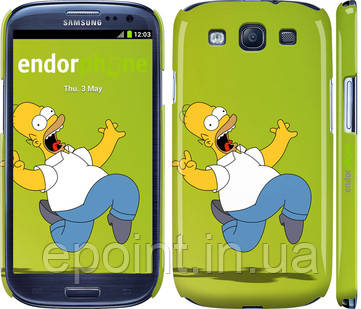 Чохол на Samsung Galaxy S3 Duos I9300i Гомер на зеленому тлі "654c-50"