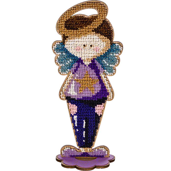 Набір для вишивання бісером для дерева Ангел Хлопчик  FLK-250