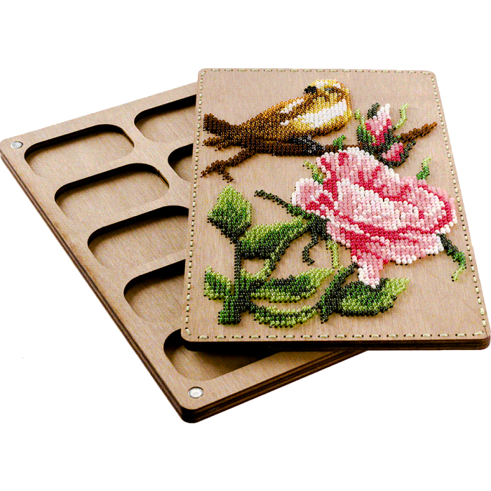 Органайзер із кришкою під вишивку бісером Пташка  FLZB-070