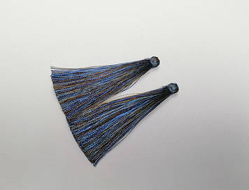 Заготівля для рукоділля Кисть "Коричнево-Синя смужка" L-7см d-7мм пара