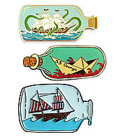Коллекционный набор значков Корабль в банке бутылке Кракен брошь значок