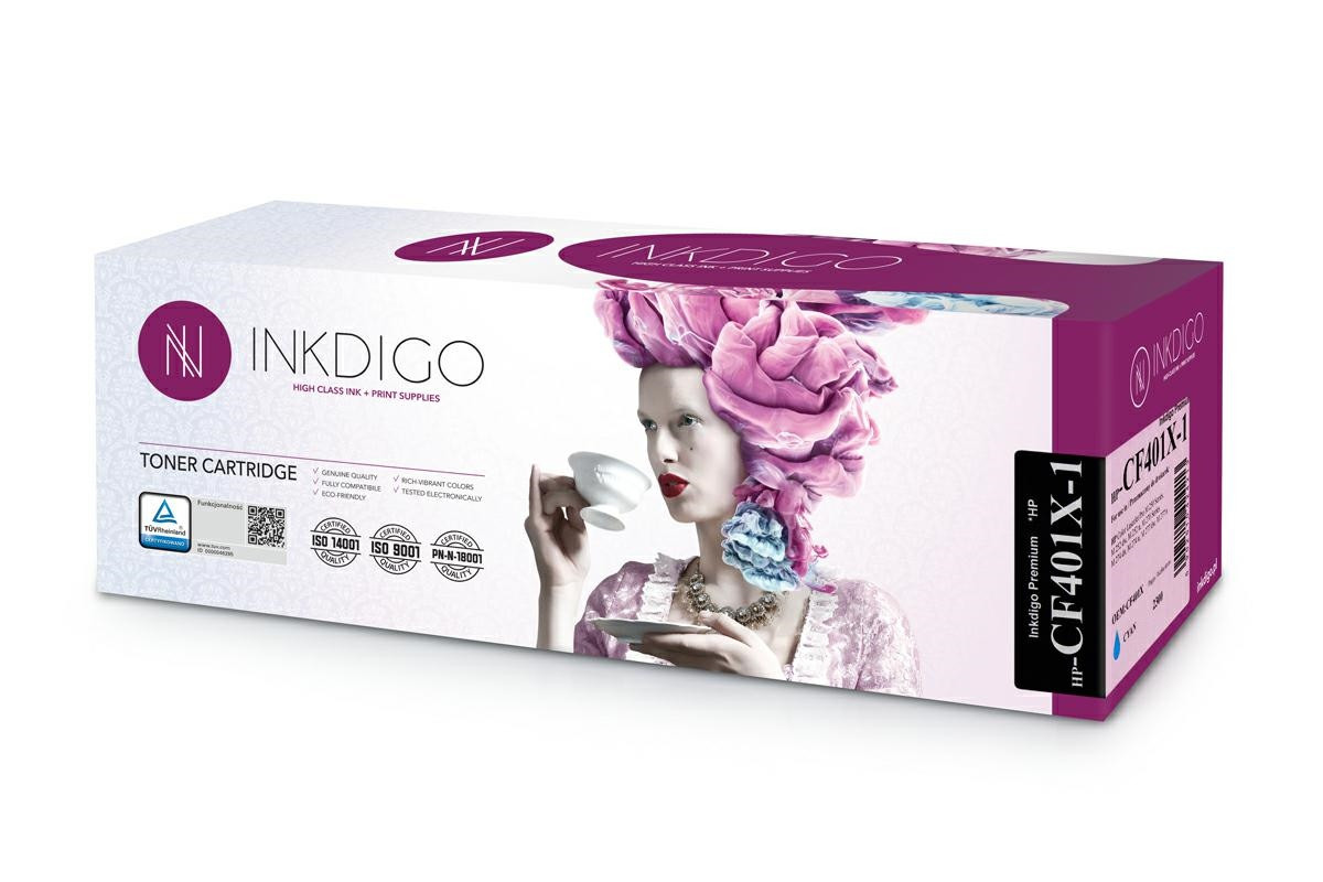 Сумісний картридж Inkdigo™ HP 201X Cyan (CF401X) блакитний, лазерний, підвищений ресурс (2.300 стор.)