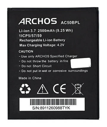 Аккумулятор AC50BPL Archos 50B Platinum, фото 3