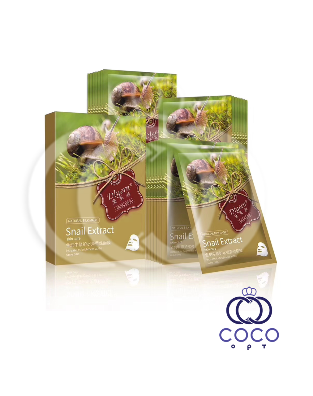 Тканинна маска Snail Extract з шовку і екстрактом муцином равлики поштучно