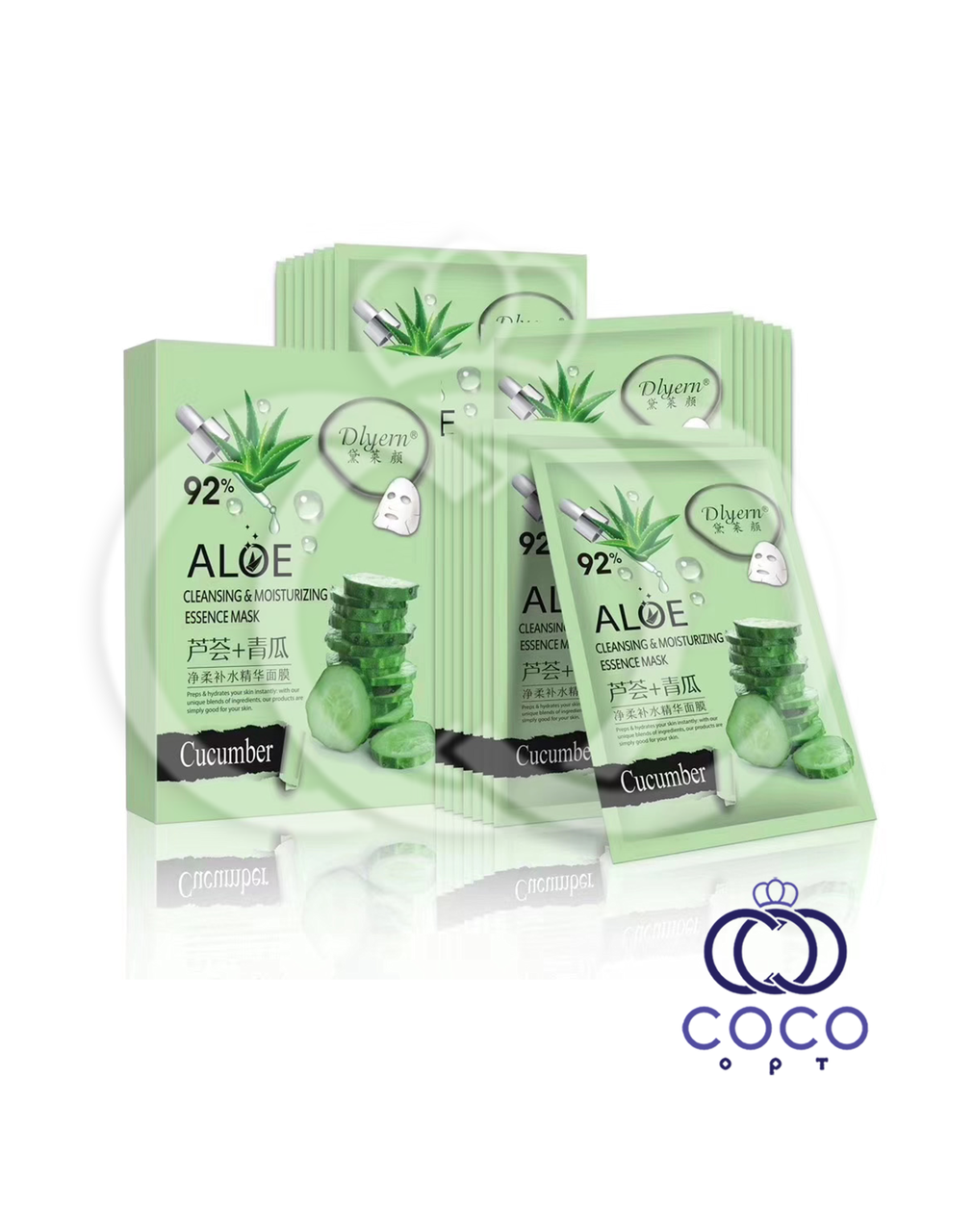 Тканевая маска Aloe 92% с экстрактом алоэ и огурца (10 штук)