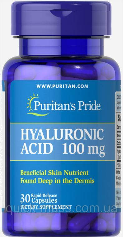 Гіалуронова кислота Puritan's Pride Hyaluronic Acid 100 mg 30 caps, фото 1