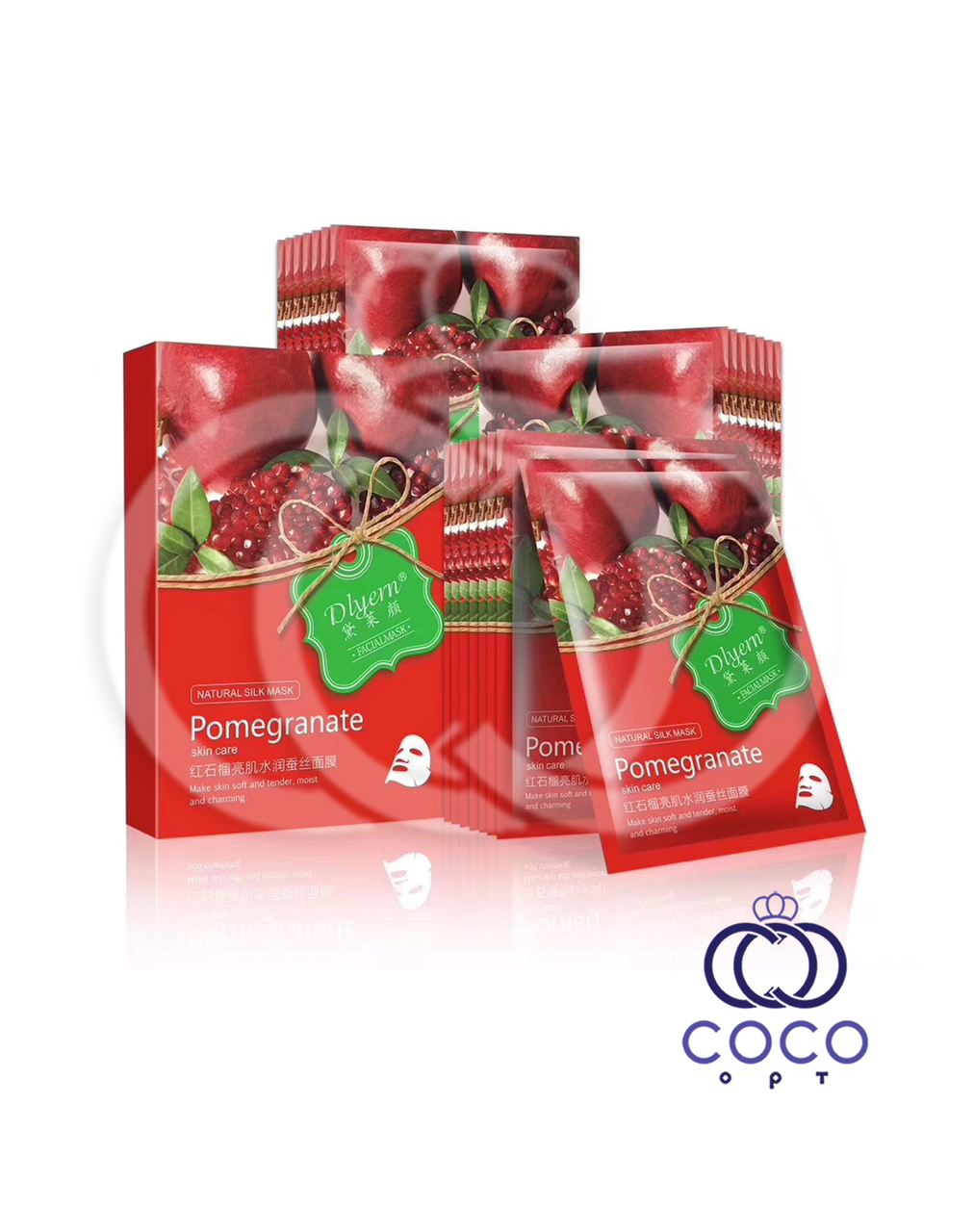 Тканинна маска Pomegranate Natural Silk Mask з гранатом (10 штук)