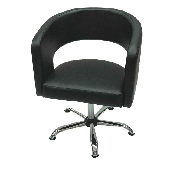 Перукарське крісло Декор на пневматиці хрестовина хром екошкіра чорна (FrizelTM)