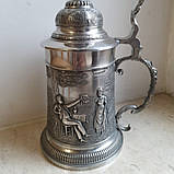 Олов'яний пивний кухоль з кришкою Гарна звістка, фото 4