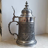 Олов'яний пивний кухоль з кришкою Гарна звістка, фото 3