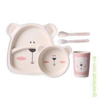 Набір дитячої бамбуковій посуду 5 предметів, фото 1