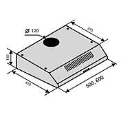 Кухонна витяжка плоска Ventolux PARMA 60 INOX (600) неіржавка сталь, фото 2