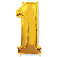 Фольгована куллька цифра 1 Золото  Flexmetal foil figure 1 gold