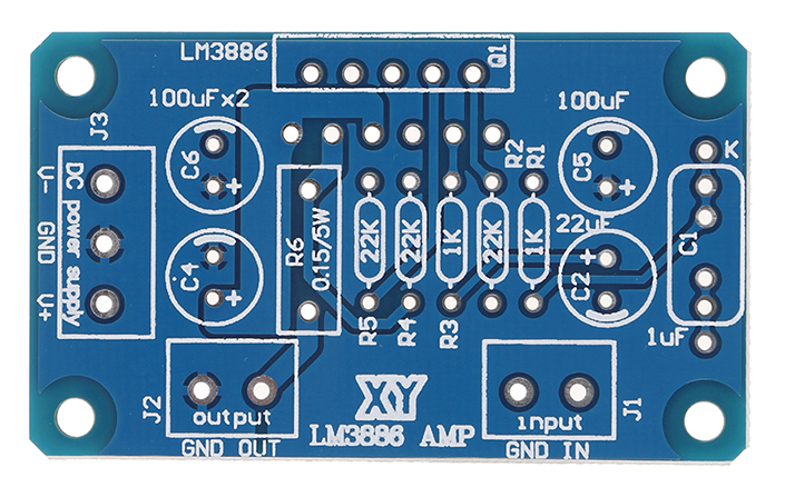 Печатная плата для усилителя на микросхеме LM3886 - фото 1 - id-p1107914193
