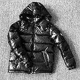 Пуховик чоловічий чорний зимовий металік, фото 3