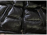 Пуховик чоловічий чорний зимовий металік, фото 7