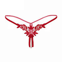 Рок-н-Ролл Спокушання: Еротичні Трусики з Намистинками і Дверцями, що відкриваються S/M Червоний ( 200 006 )