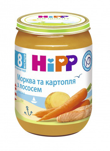Пюре Рибно-овочеве 6105 HiPP Лосось у морквяно-картопляному пюре з 8 місяців, 190 гр.(Хіпп), фото 1