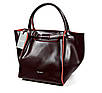 Велика жіноча шкіряна сумка Galanty Бордового кольору, фото 2