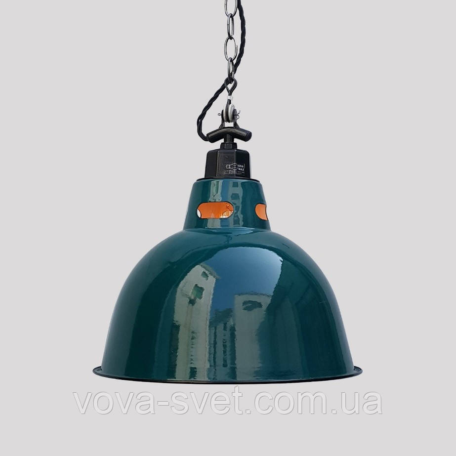 Светильник  [ INDUSTRIAL vintage / Metal Bell / blue ] (series enamelled)