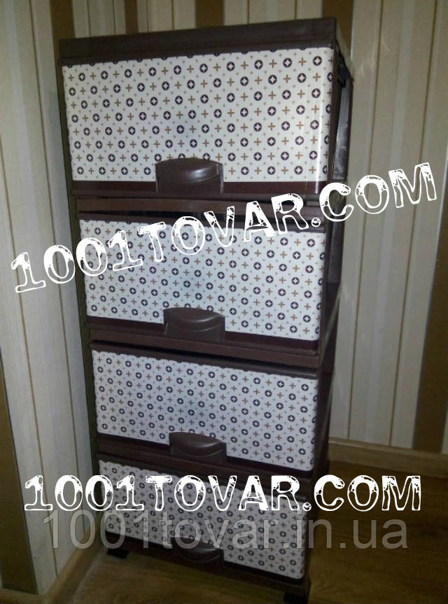 Комод пластиковий, з малюнком "Louis Vuitton" (Луї Вітон), 4 ящики, фото 1