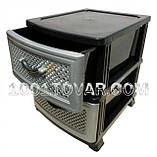 Комод пластиковий на 6 ящиків Сітка сірий з чорним, фото 4