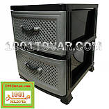 Комод пластиковий на 6 ящиків Сітка сірий з чорним, фото 2