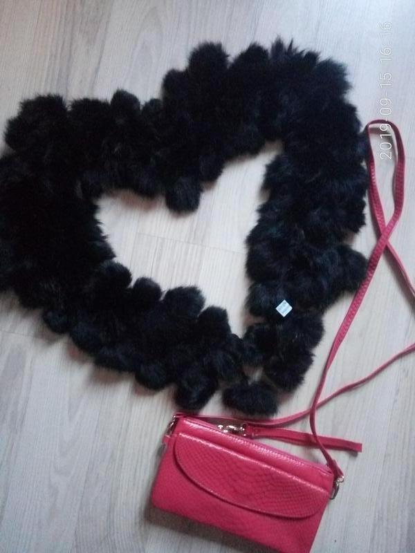 Жіночий шарф із кролика чорний, фото 1