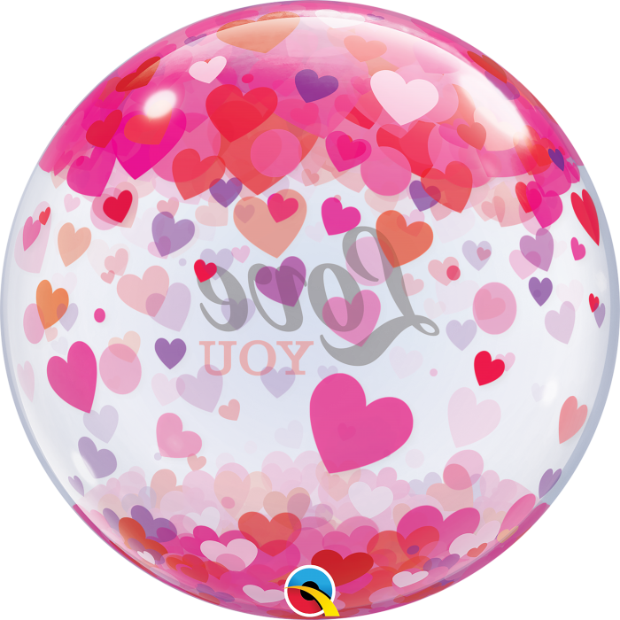 Q 22" Love Confetti Hearts Bubble Люблю тебе цукерки
