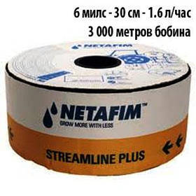 Крапельна стрічка Streamline + 6милс-30см-1.6 л/год (3 000 м бобіна) Нетафім (54)