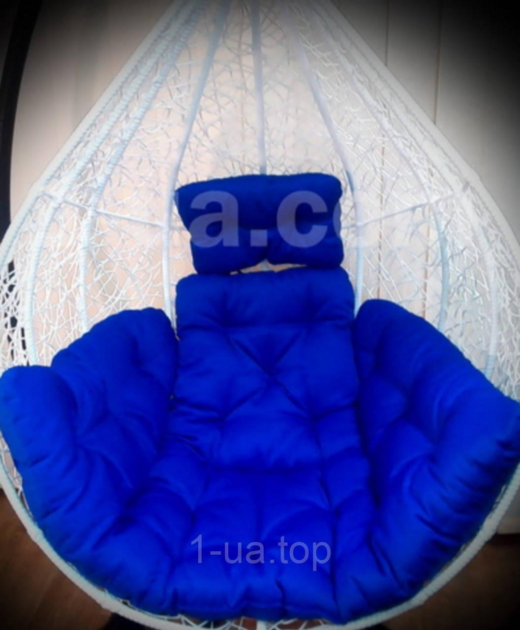 Синя подушка для підвісного крісла кокон, подушка для підвісна гойдалка.