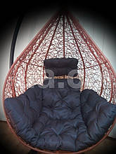 Коричнева подушка для підвісного крісла кокон, подушка для підвісна гойдалка.