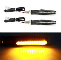 Покажчики повороту LED для мотоцикла, поворотники динамічні, пара, жовті