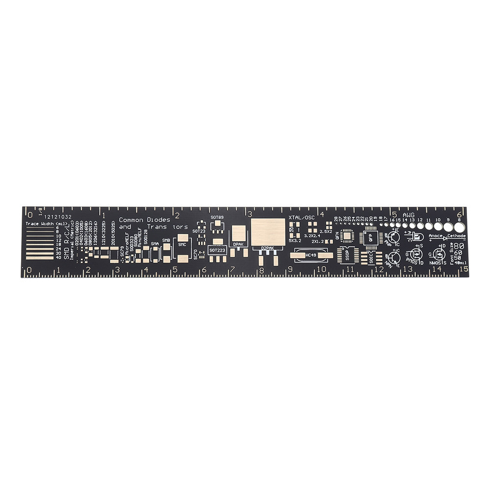 PCB Ruler лінійка шаблон для електронника радіолюбителя 15см