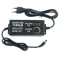 Блок живлення регульований 3-24В 3А, 5.5x2.5мм з вольтметром