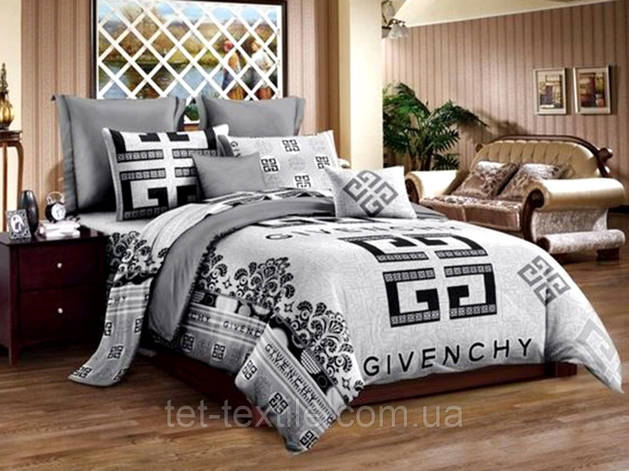 Плед з мікрофібри Велсофт GIVENOCHY сірий 200х220 см