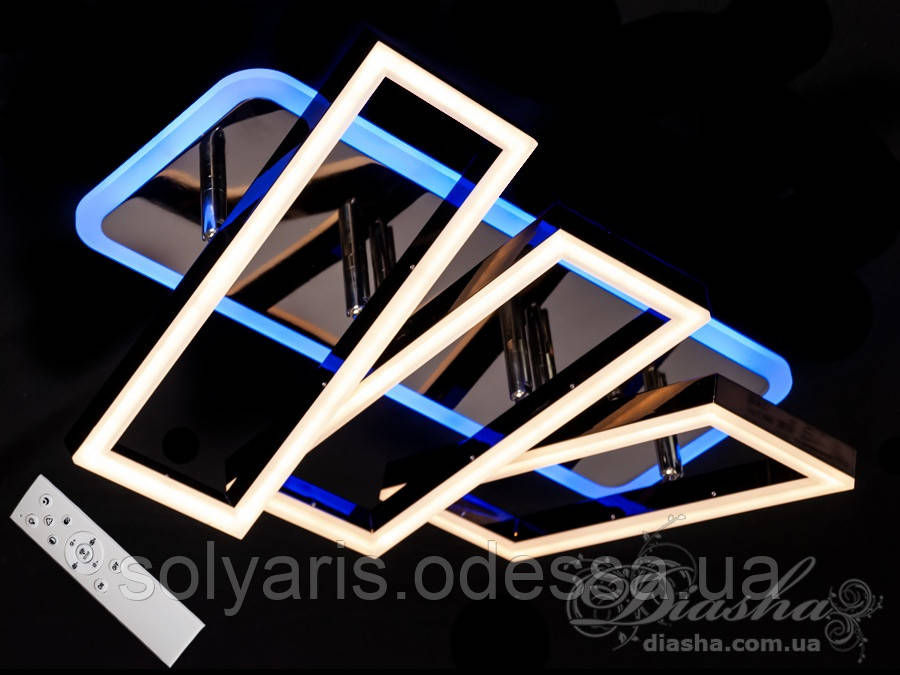 Стельова люстра з діммером і LED підсвічуванням, колір чорний хром, 80W 11019/3BHR LED dimmer