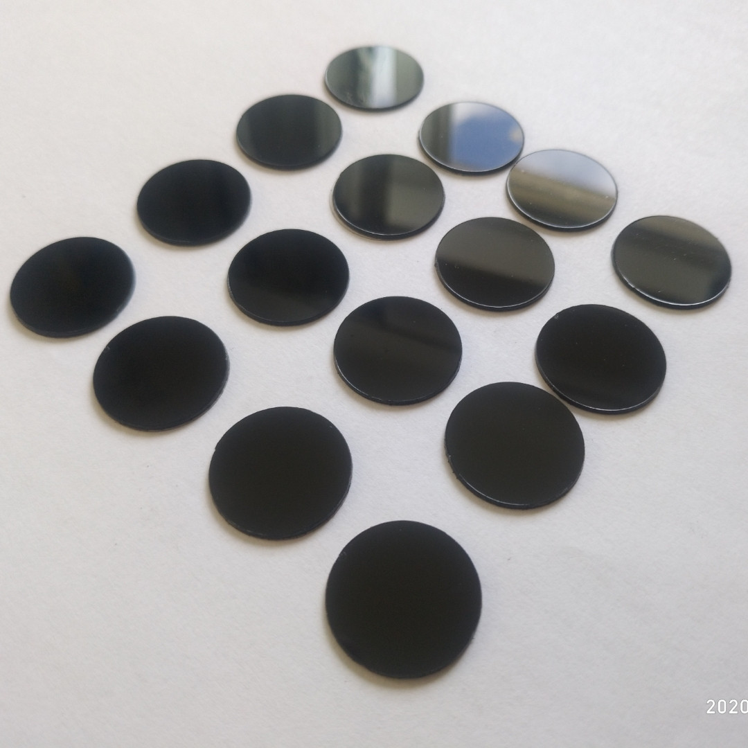 Дзеркальні чорні наклейки круги набір 100 шт (діаметр 2 см) пластикові