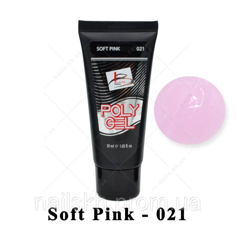 Blaze Nails PolyGel №021 / Soft Pink 30 мл