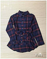 Стильная рубашка в клетку для девочки код 0150 (р.122-152) 128