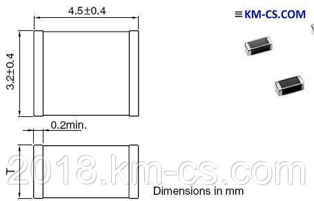 Керамічний Конденсатор, чіп C-1812 2200pF 2kV X7R//C4532X7R3D222K (TDK)