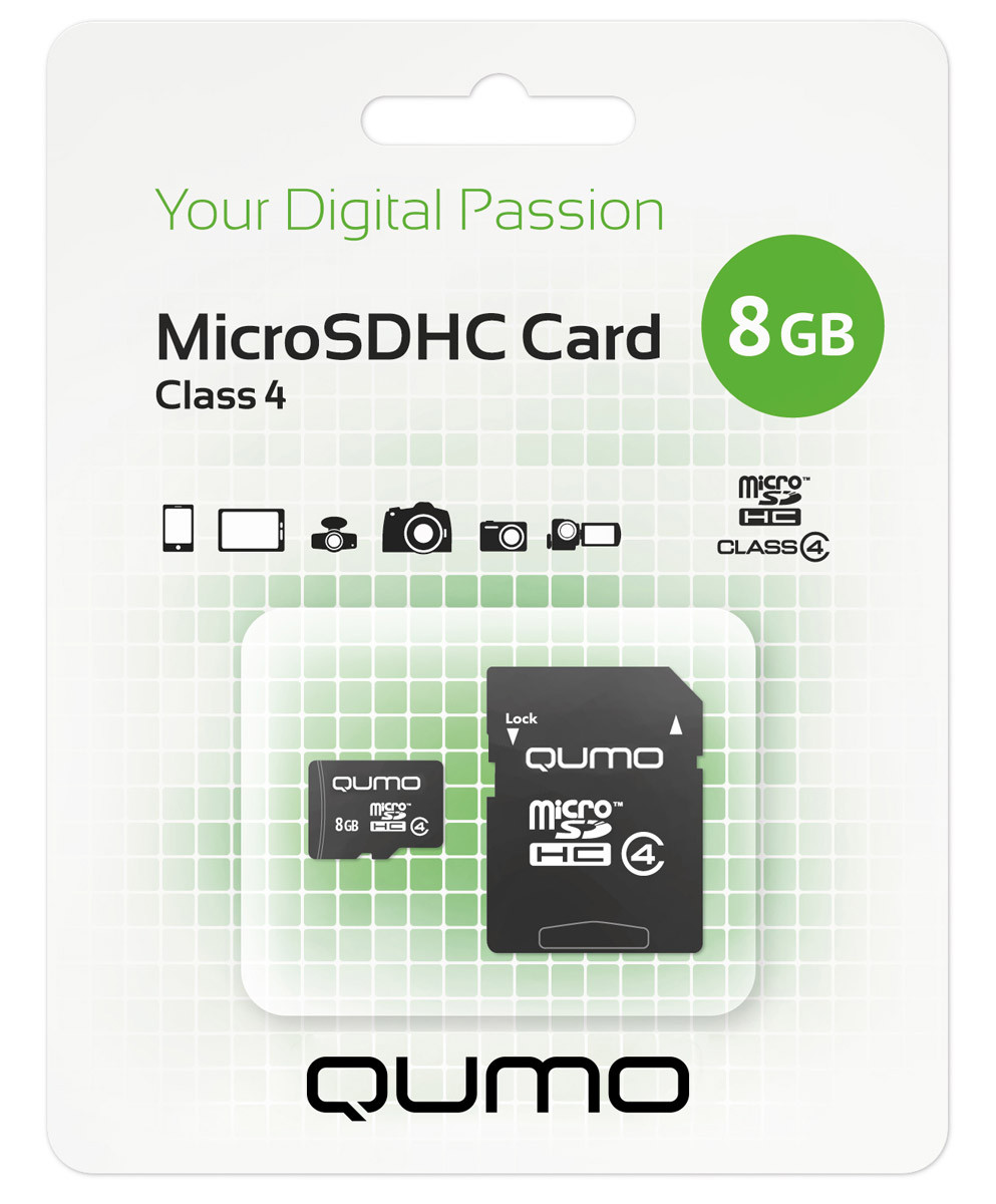 Карта пам'яті QUMO microSDHC Class 4 8GB
