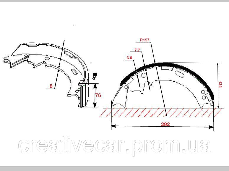 Колодка тормозная на ТСМ FD/FG30T7 № CK21124283020, C-K2-11242-83020 - фото 2 - id-p325646713