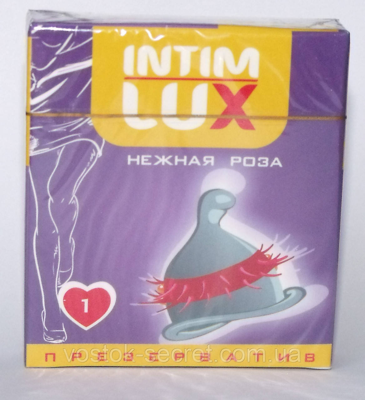 Презерватив із кульками та вусами Intim Lux "Ніжна троянда"