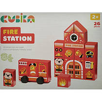 Дерев'яна іграшка Конструктор Fire station LDK3 Cubika 15139