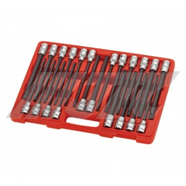 Набір головок 1/2" з насадкою TORX, HEX, SPLINE, RIBE, L=200 мм 22 од. JTC 5329